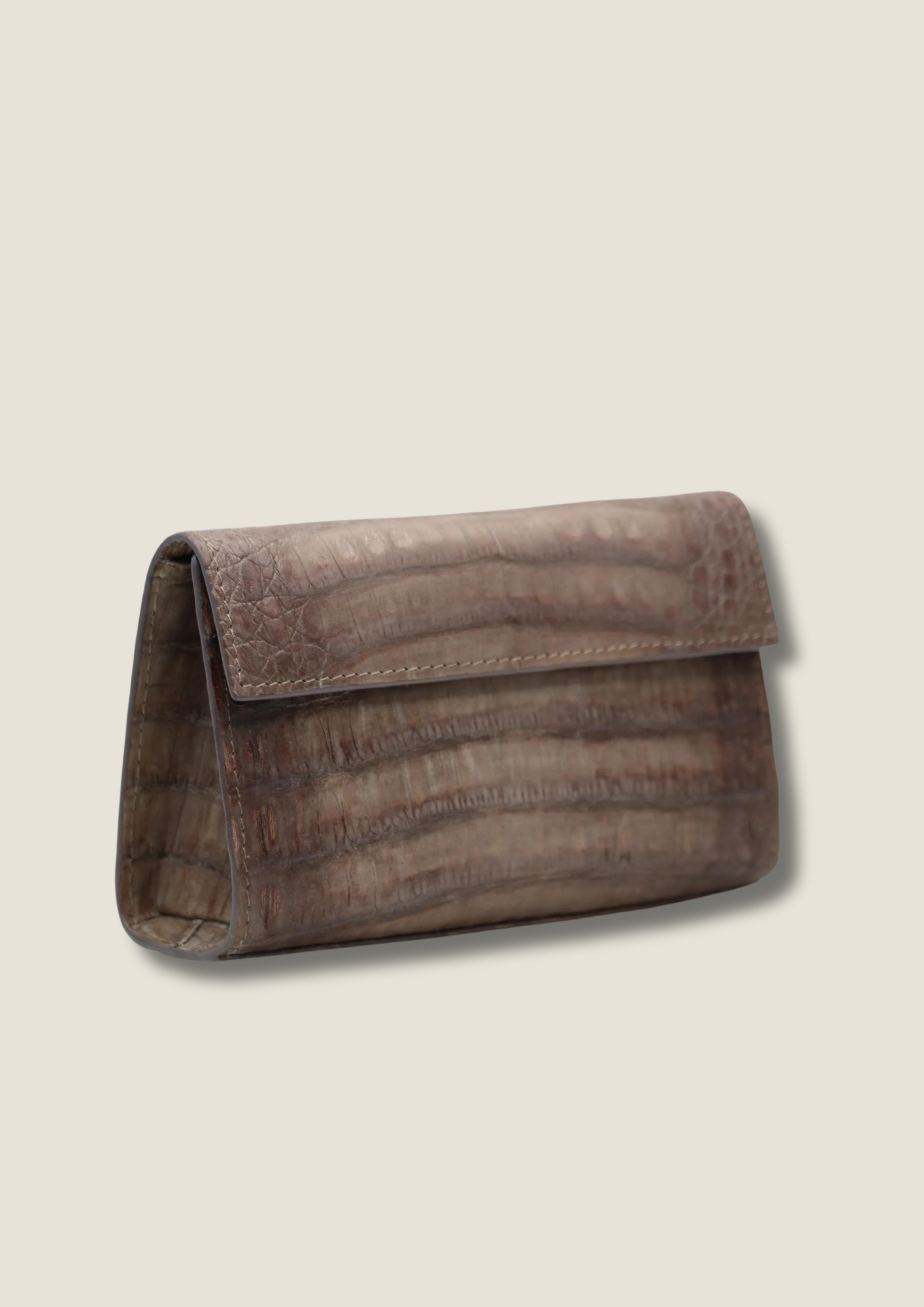 Classic clutch bag made of natural crocodile