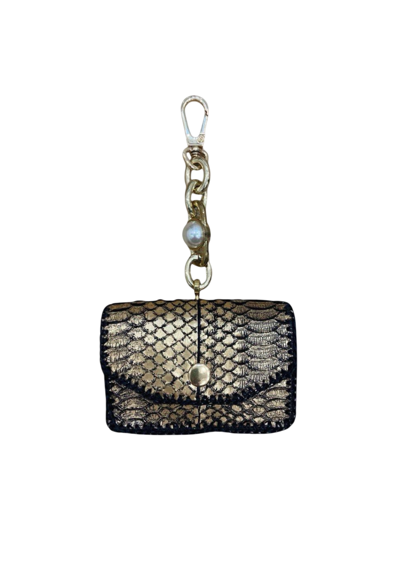 Cardholder with gold chain and swivel hook Card holder Malusha Shop.