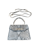 Grey python top handle bag