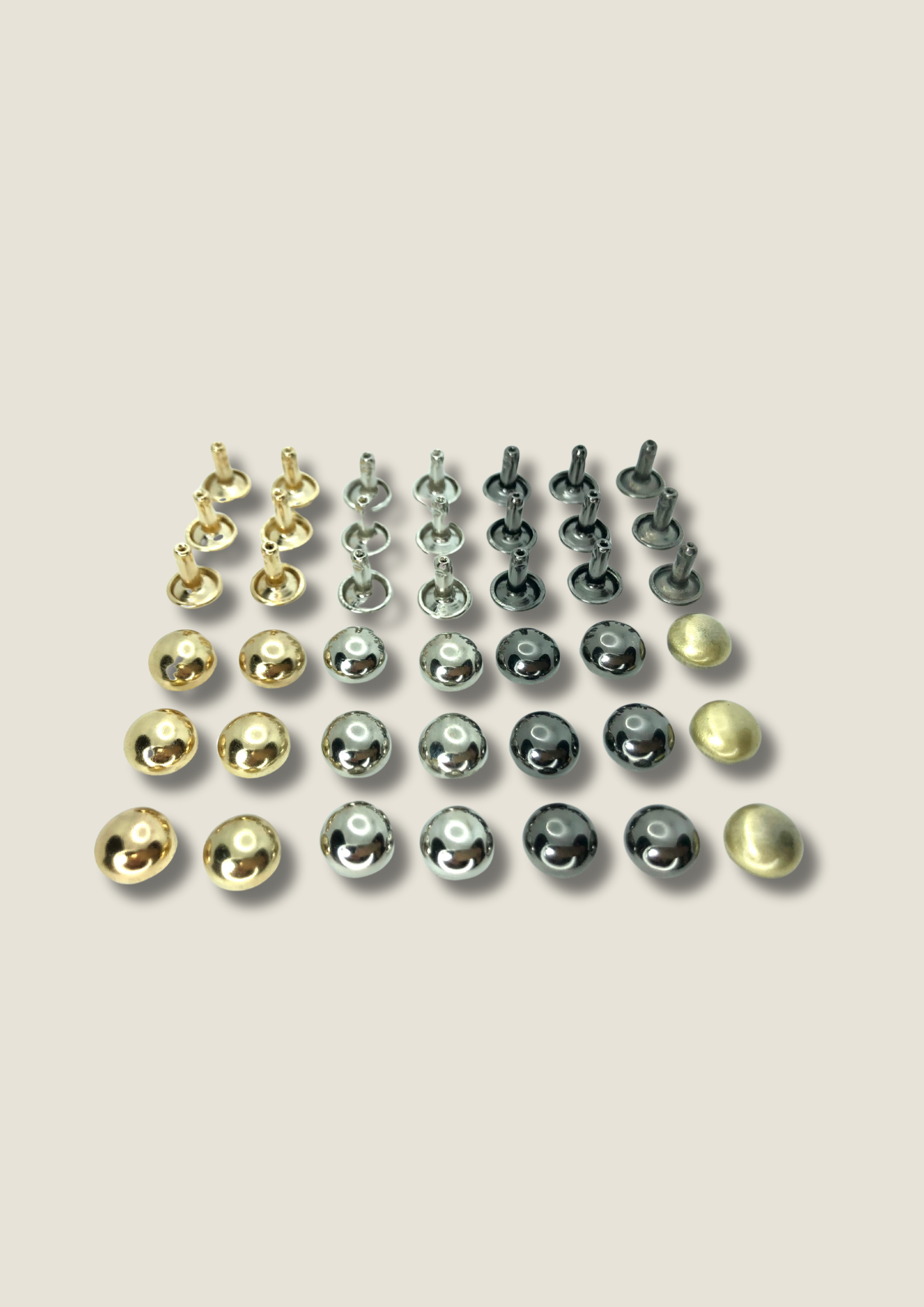 Half-sphere shaped double sided rivets Rivet Malusha Shop.