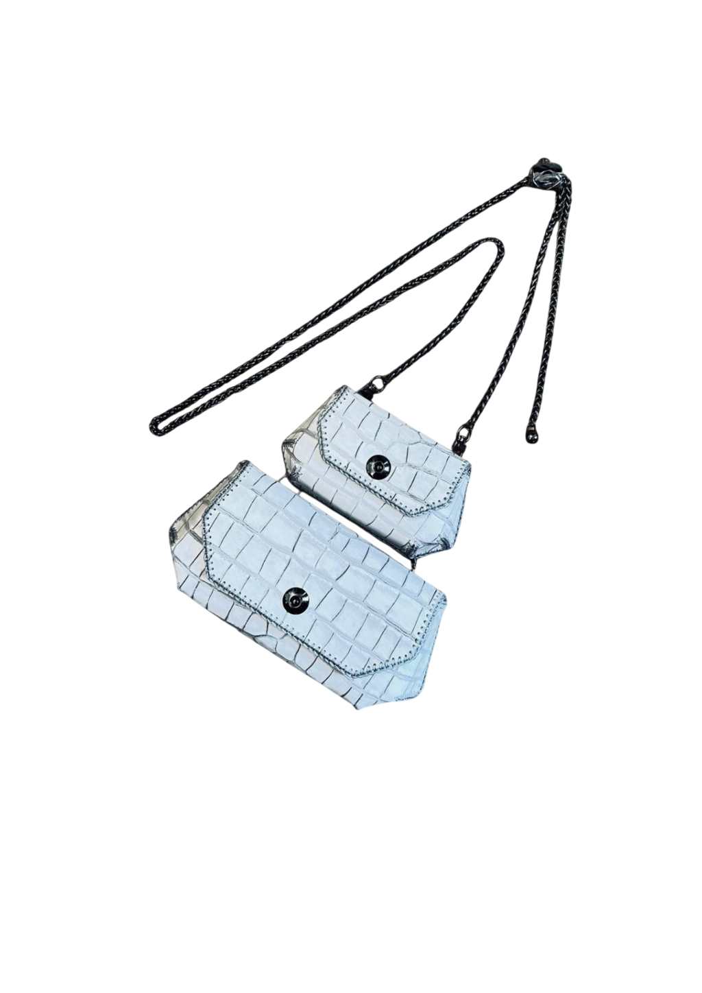Chic Gemini Bag Set - Trendy Python Leather Duo