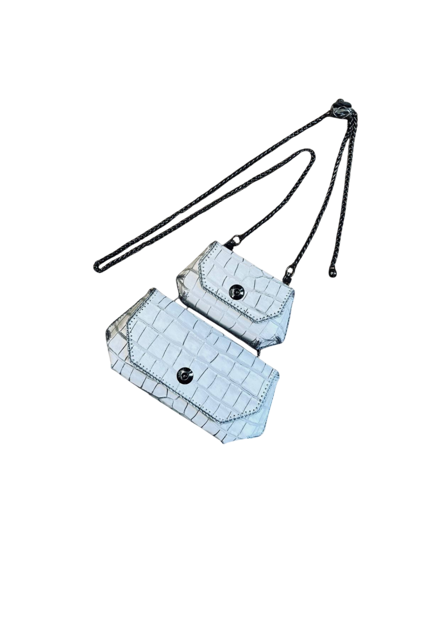 Chic Gemini Bag Set - Trendy Python Leather Duo