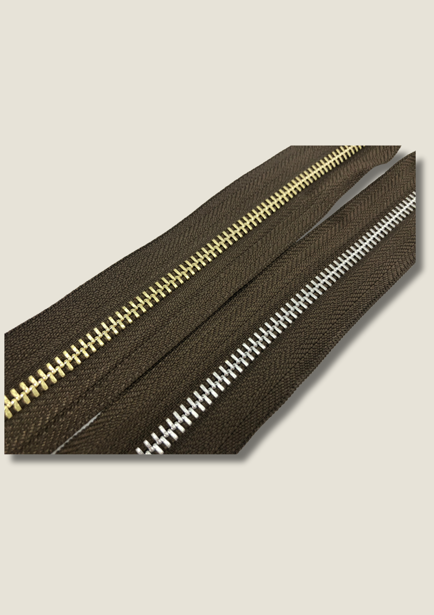 Chocolate brown zip Zippers Malusha Shop.