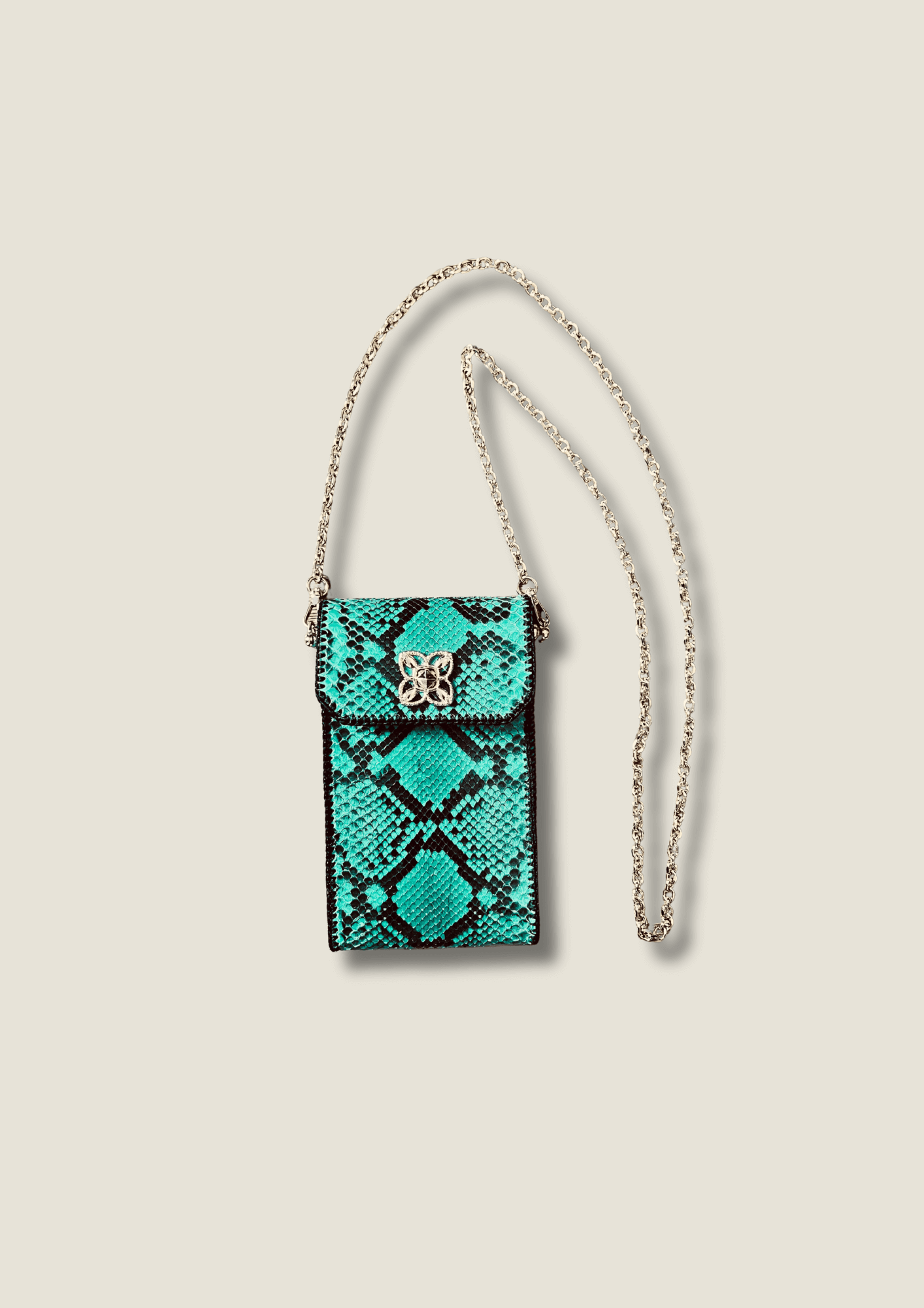 Premium GG Embossed Leather Phone Case - Black Vertical Design