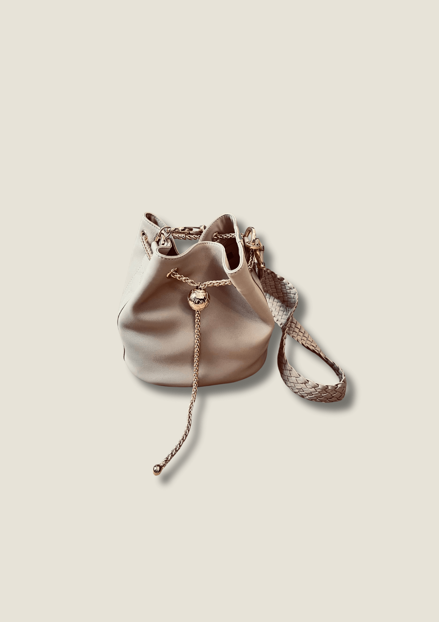 Luxury Togo Leather Pouch Bag - Premium Goat Skin Lined Handbag