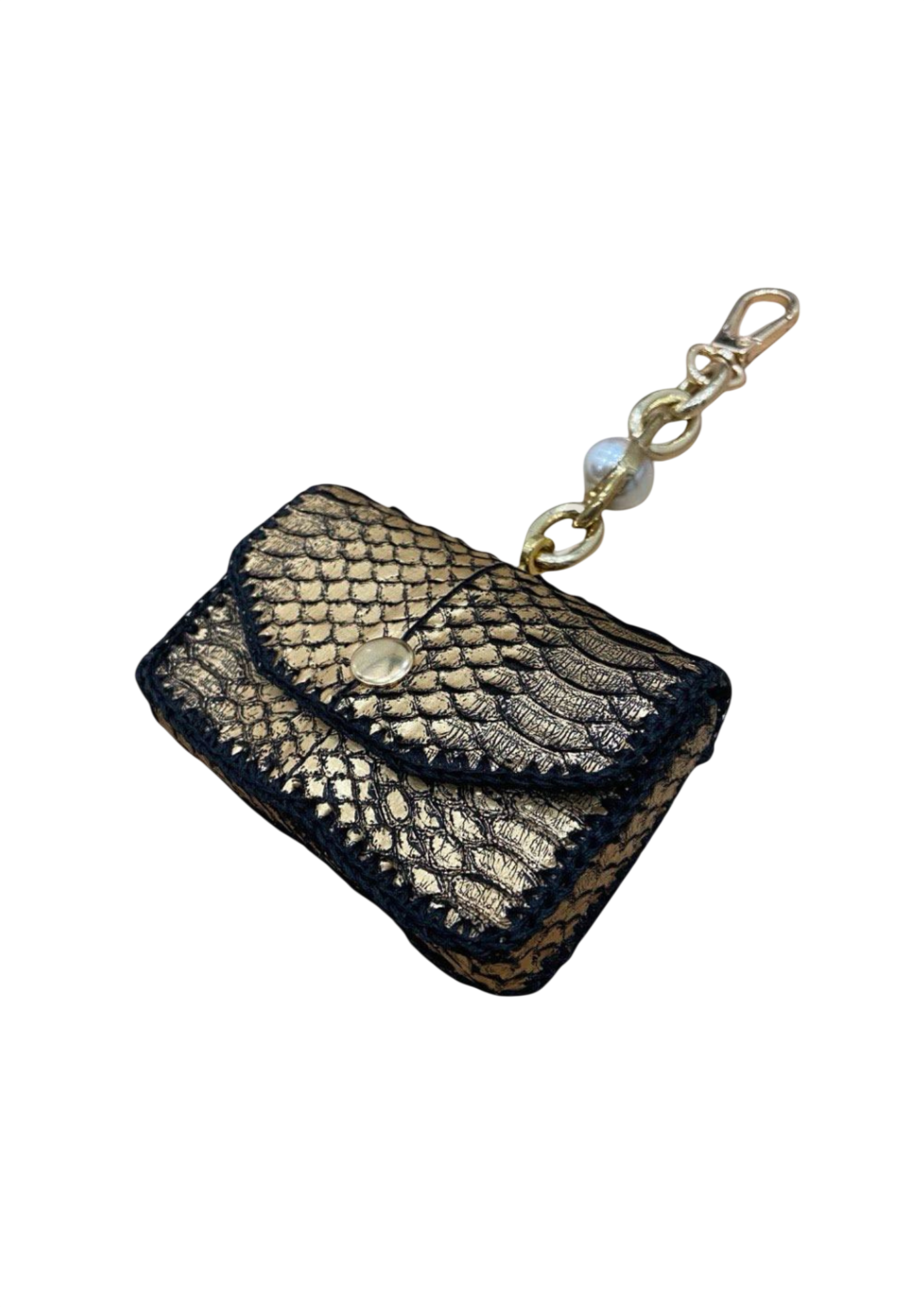 Cardholder with gold chain and swivel hook Card holder Malusha Shop.