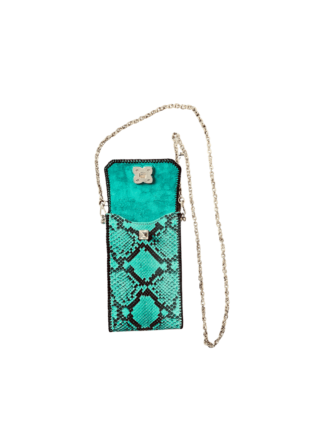 Premium GG Embossed Leather Phone Case - Black Vertical Design
