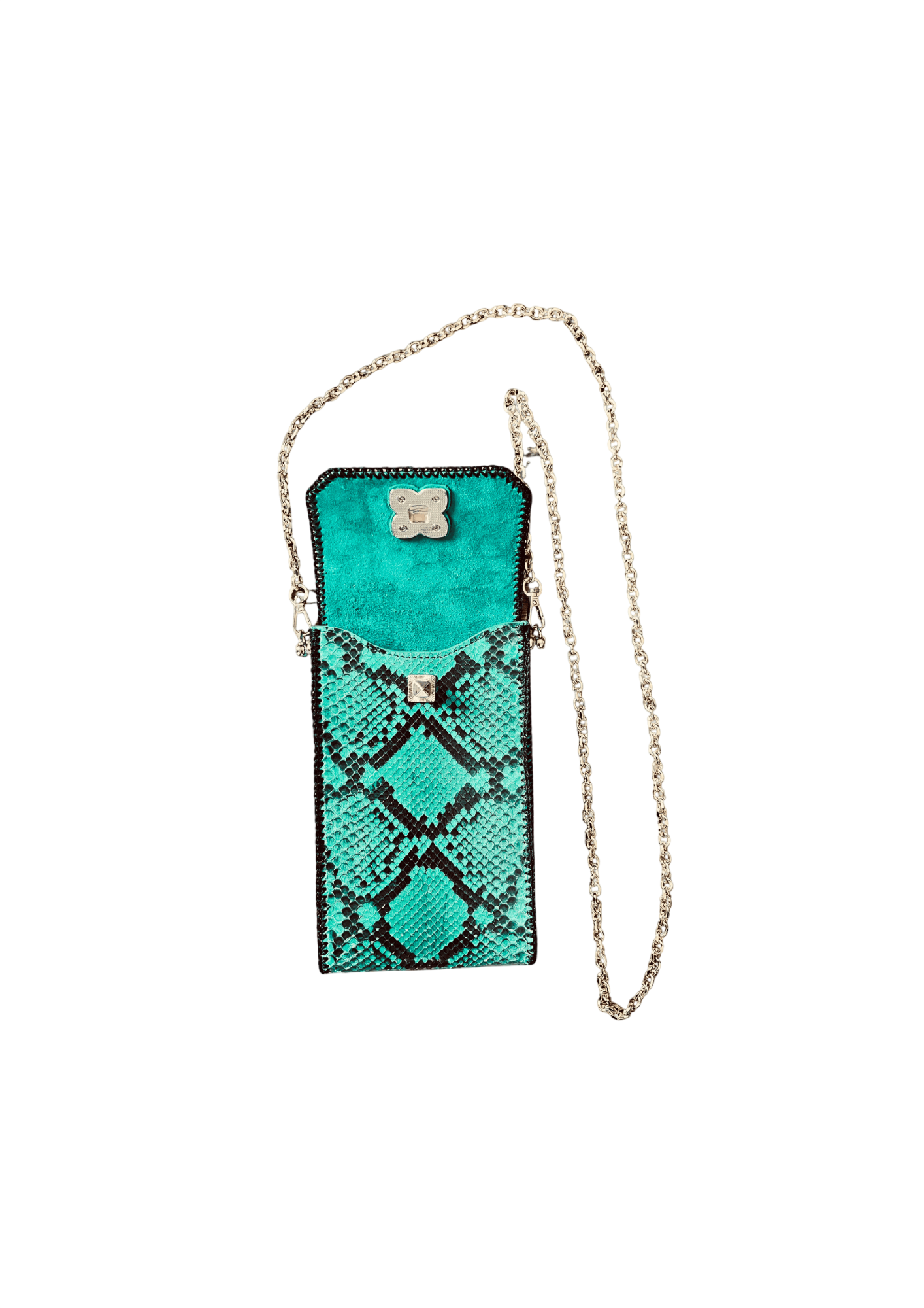 Premium GG Embossed Leather Phone Case - Black Vertical Design