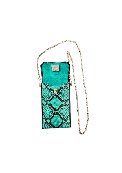 Premium GG Embossed Leather Phone Case - Black Vertical Design