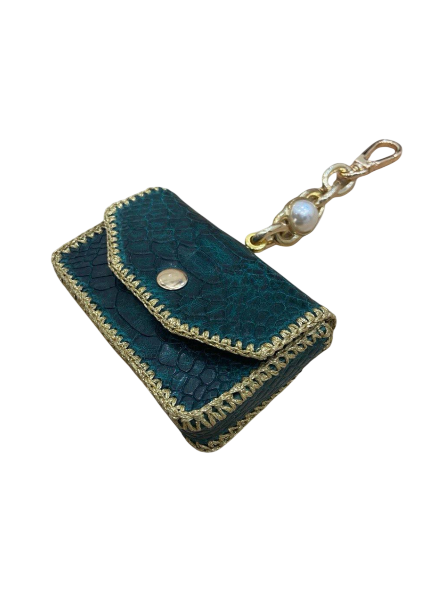 Cardholder with gold chain and swivel hook Card holder Malusha Shop.