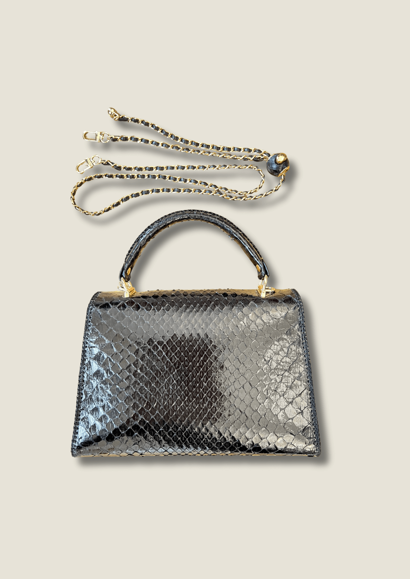 Premium Lizard Embossed Crossbody Satchel - Versatile Chain Bag