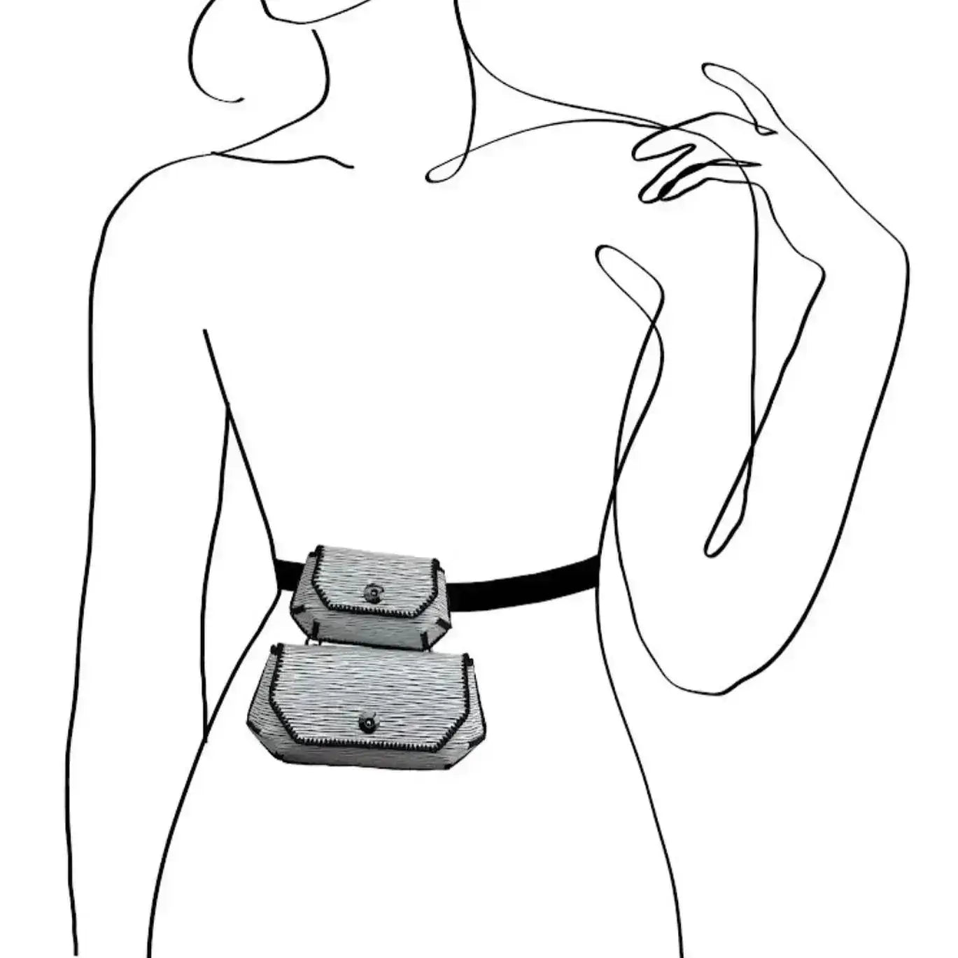 Chic Gemini Bag Set - Trendy Python Leather Duo