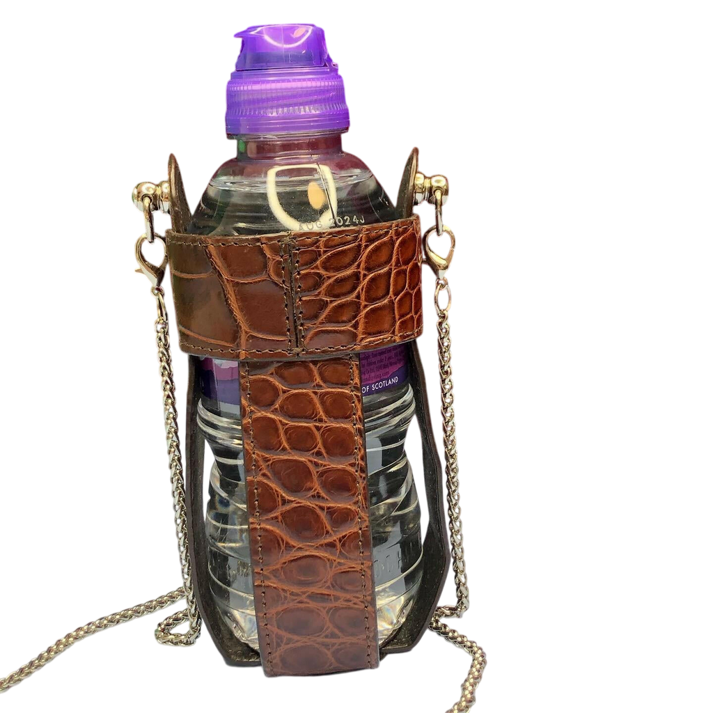 Water bottle case made of natural crocodile Bottle case Malusha Shop.