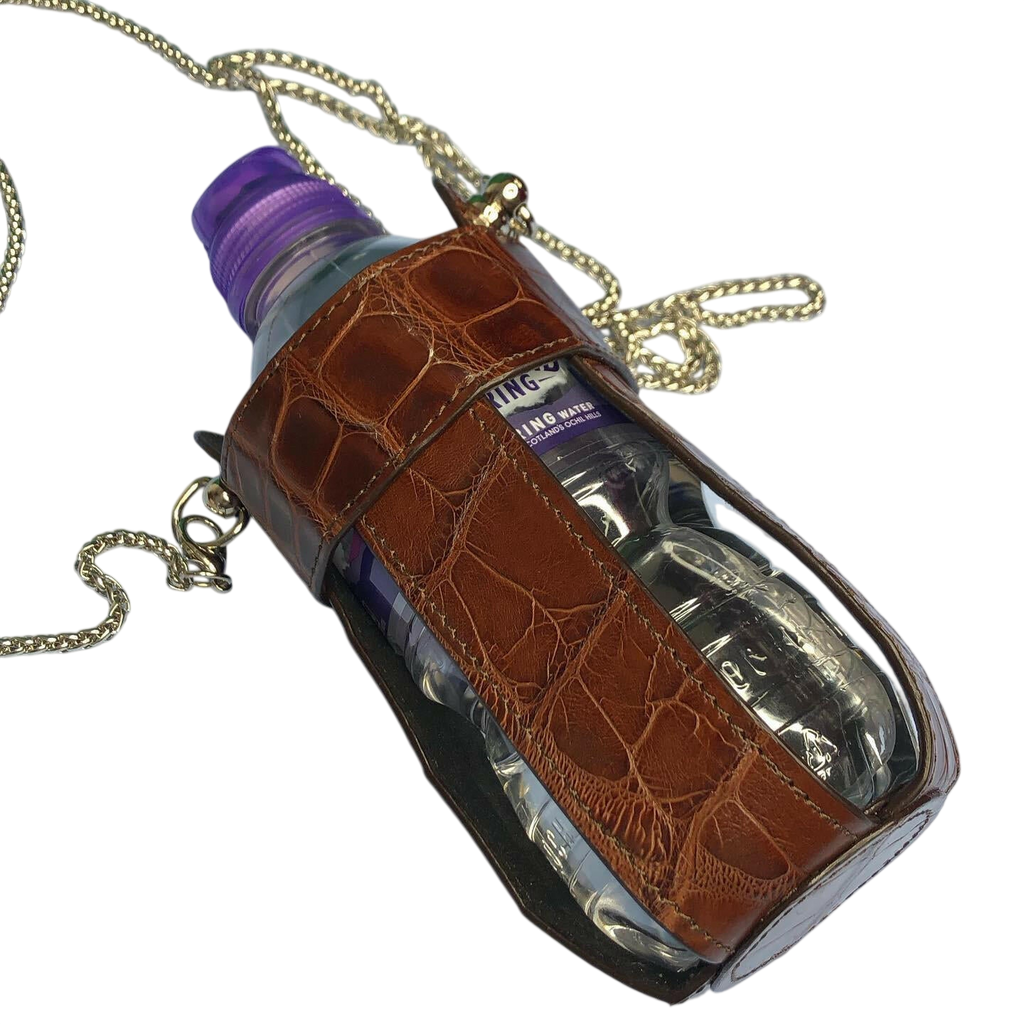 Water bottle case made of natural crocodile Bottle case Malusha Shop.