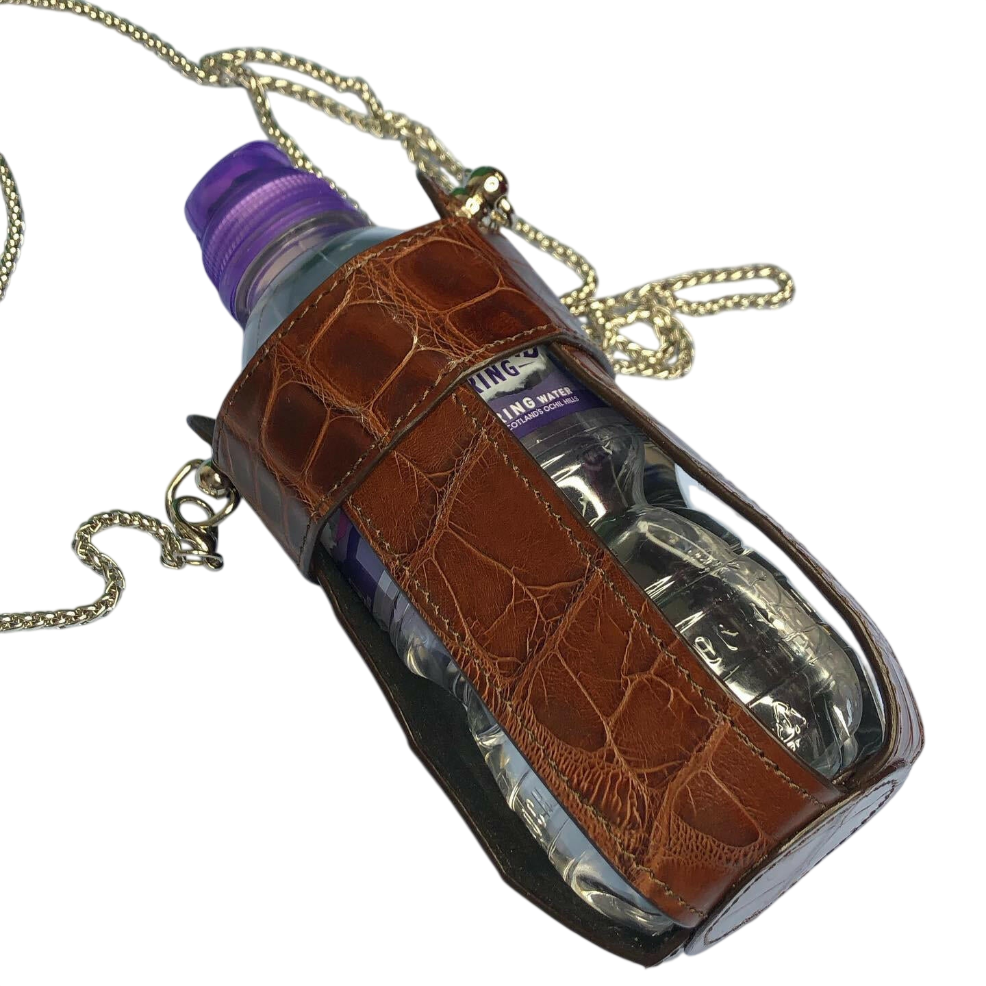 Water bottle case made of natural crocodile Bottle case Malusha Shop.