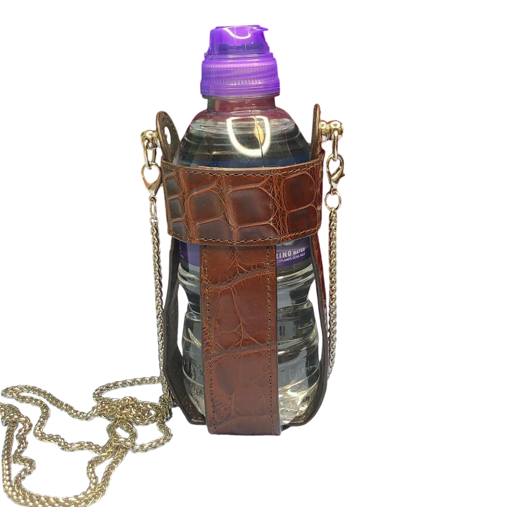 Water bottle case made of natural crocodile Bottle case Malusha Shop.