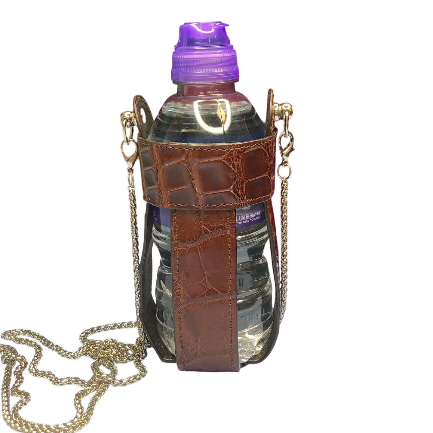 Water bottle case made of natural crocodile Bottle case Malusha Shop.