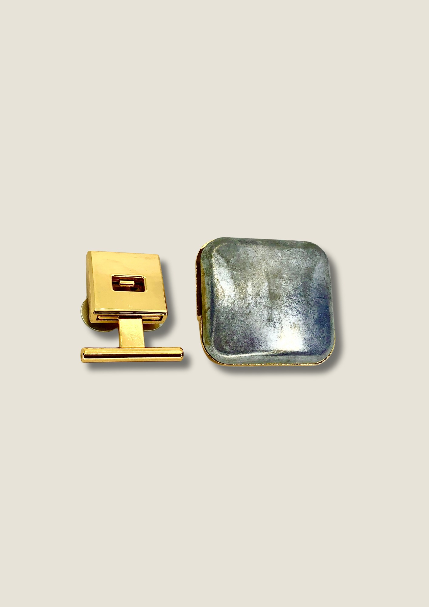 Push lock bag clasp with a pin and a panel to be wraped Push lock Malusha Shop.
