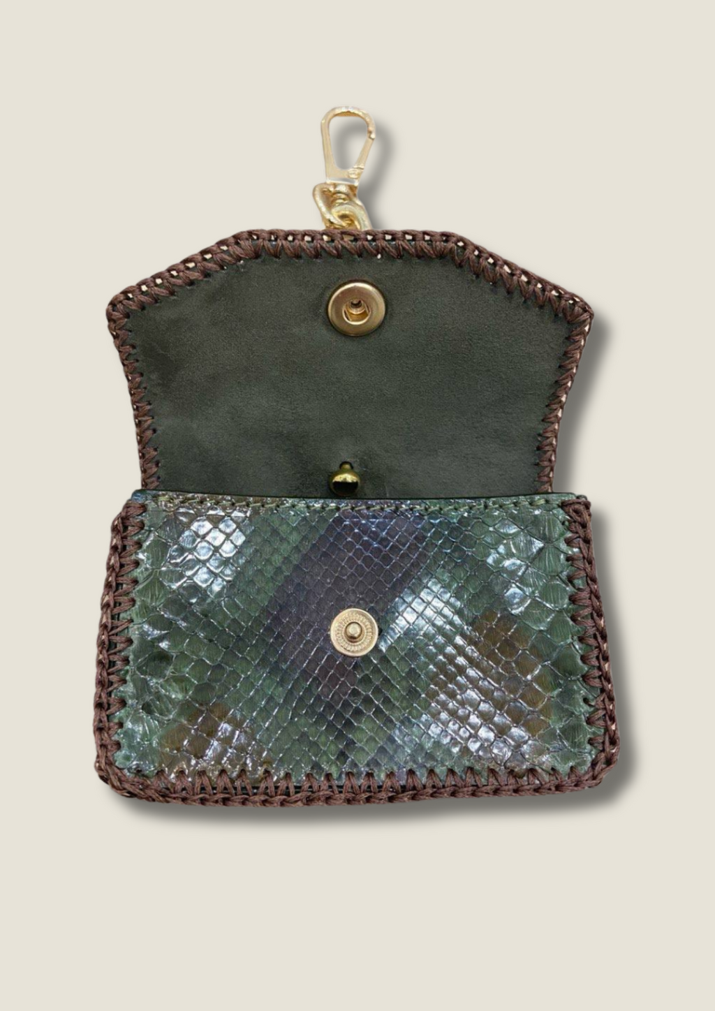 Cardholder with gold chain and swivel hook Card holder Malusha Shop.