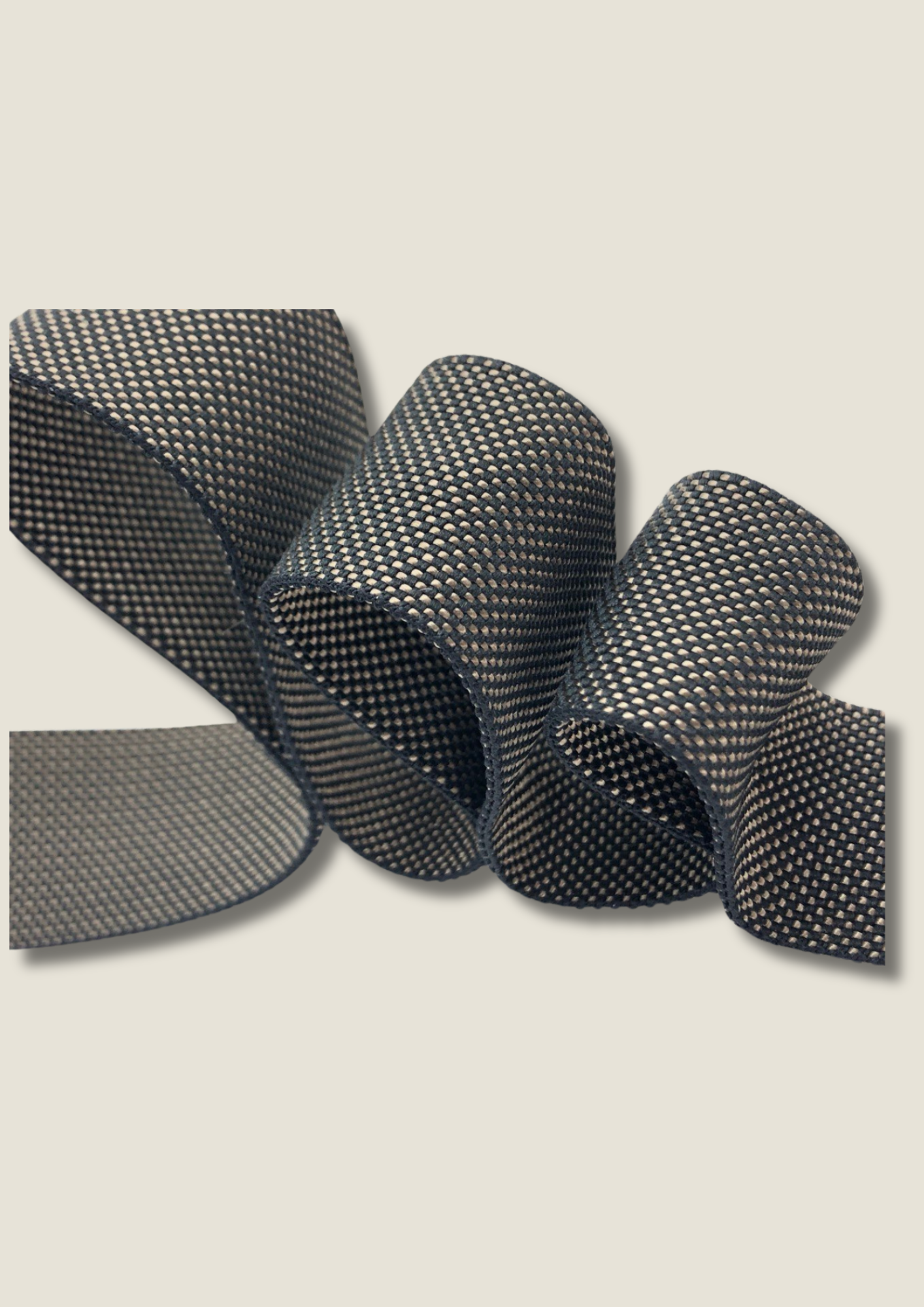 Double faced melange cotton ribbon Ribbon Malusha Shop.