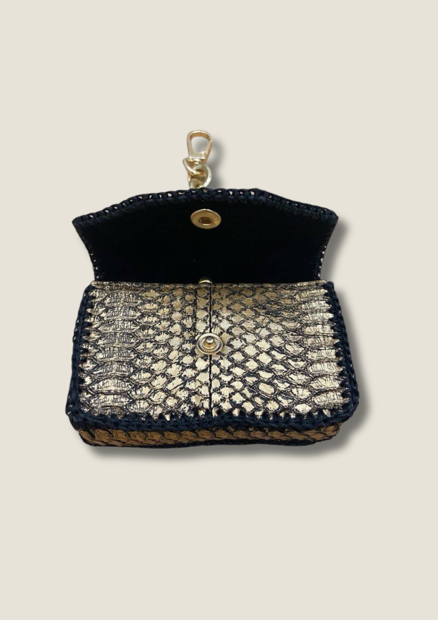 Cardholder with gold chain and swivel hook Card holder Malusha Shop.