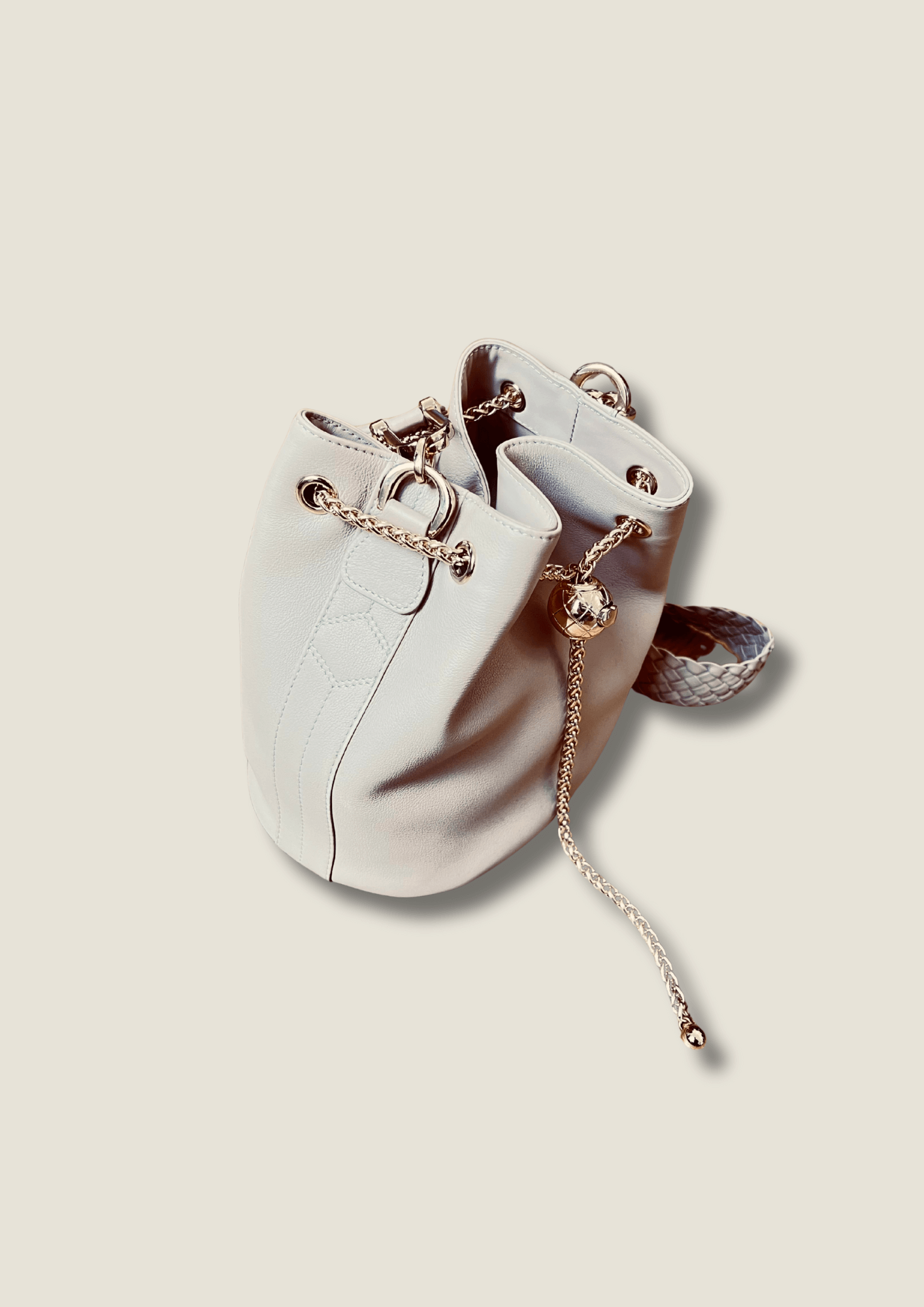 Luxury Togo Leather Pouch Bag - Premium Goat Skin Lined Handbag