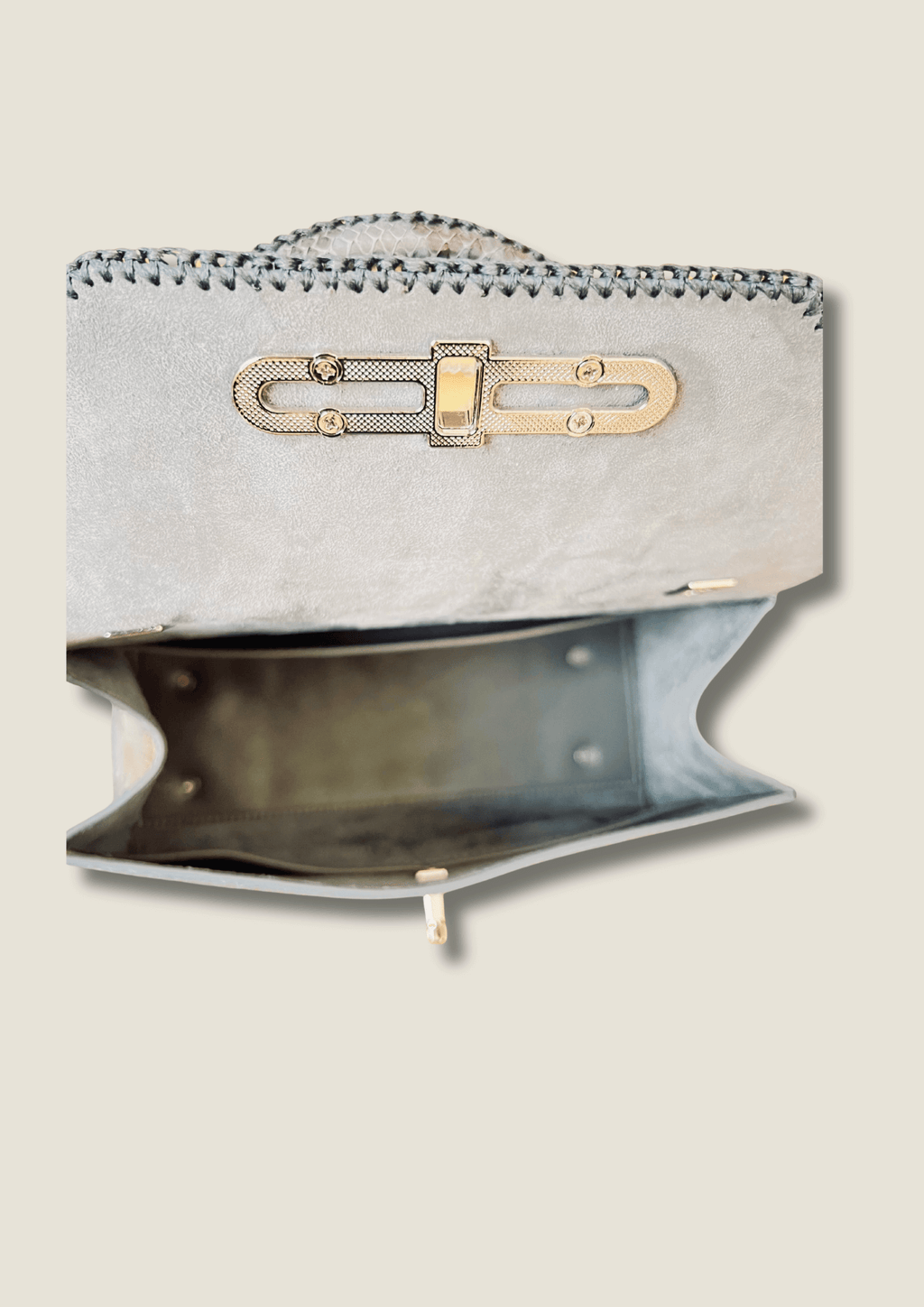 Luxury Lizard Embossed Satchel Bag - Adjustable Chain Crossbody