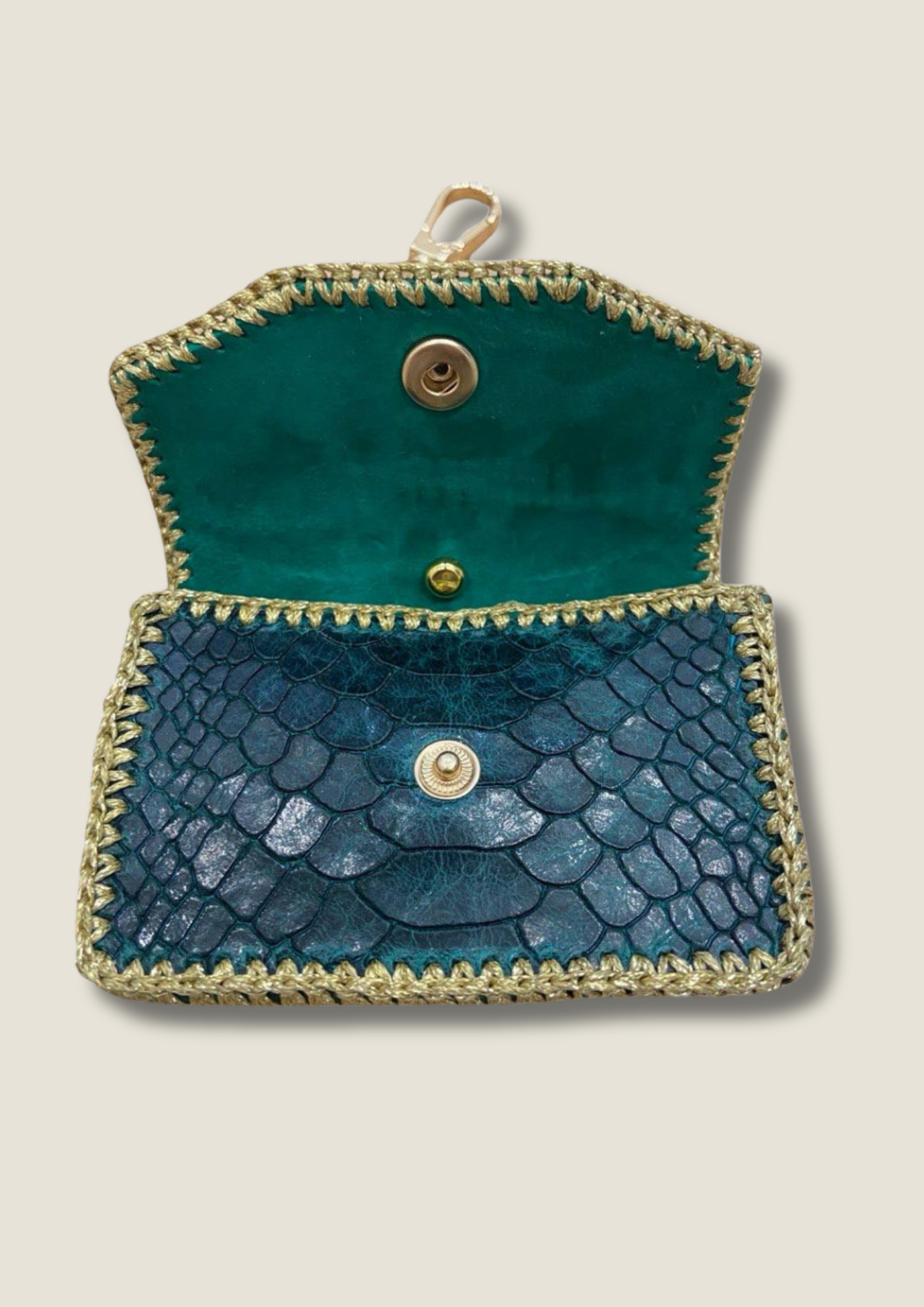 Cardholder with gold chain and swivel hook Card holder Malusha Shop.