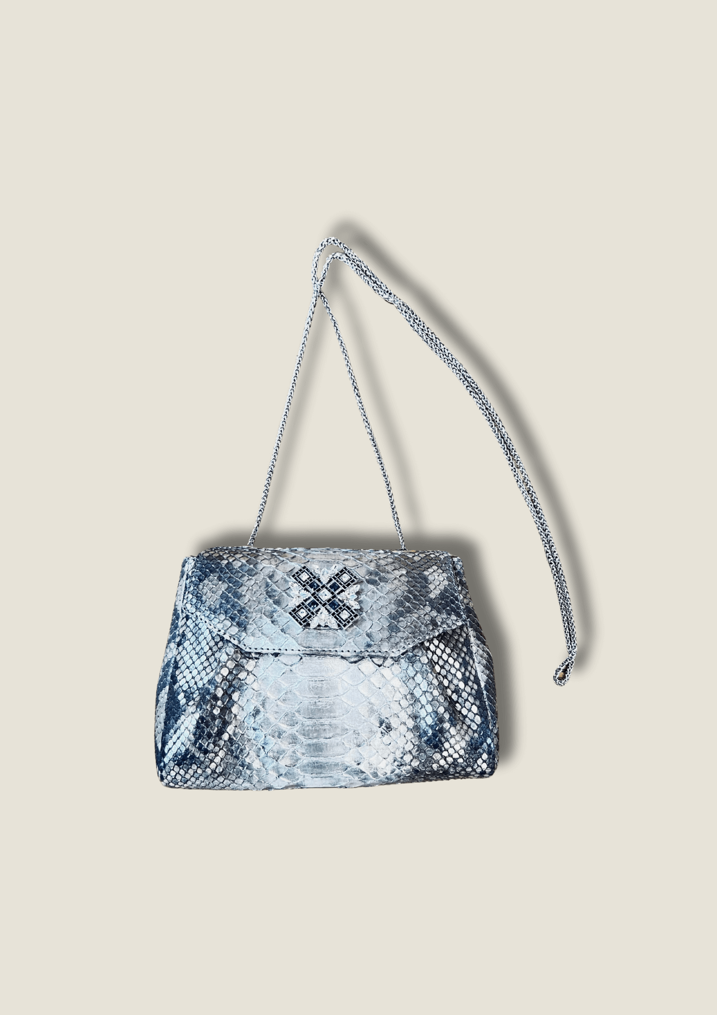 Premium Python Suede Clutch - Sophisticated Evening Accessory