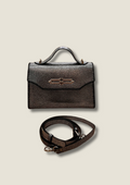Dark silver small leather bag