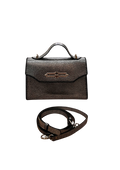 Dark silver small leather bag