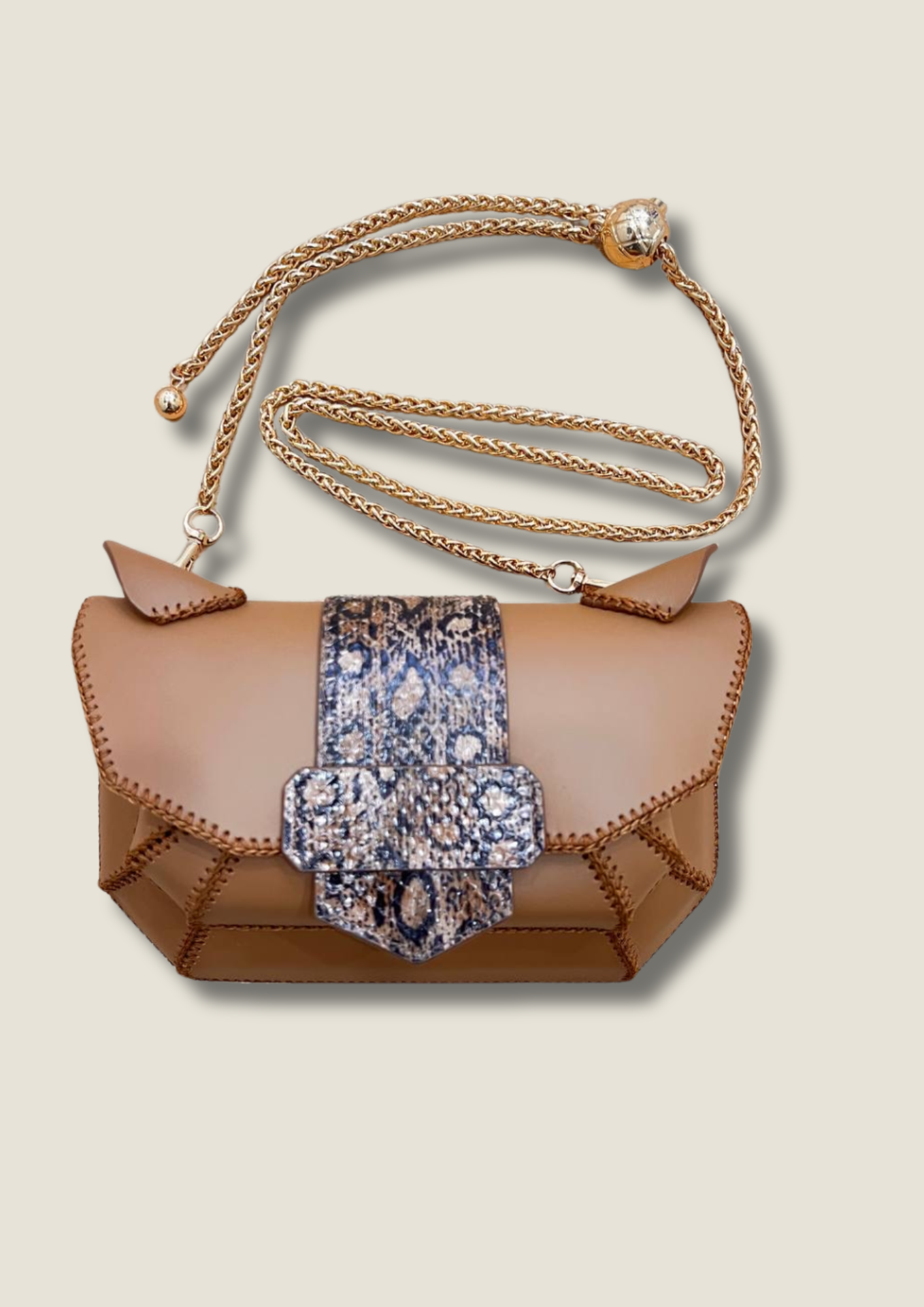 Plum Python Owl Bag - Whimsical Luxury Statement Piece