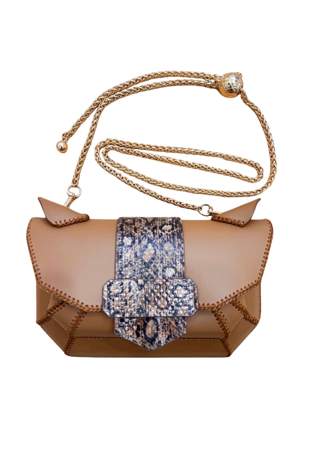 Plum Python Owl Bag - Whimsical Luxury Statement Piece