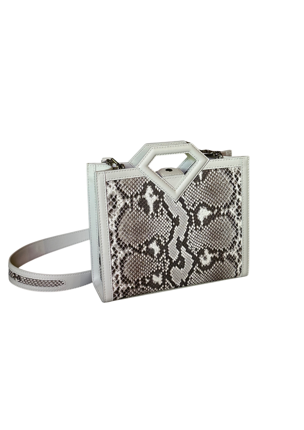Limited edition diamond handle python small shopper bag