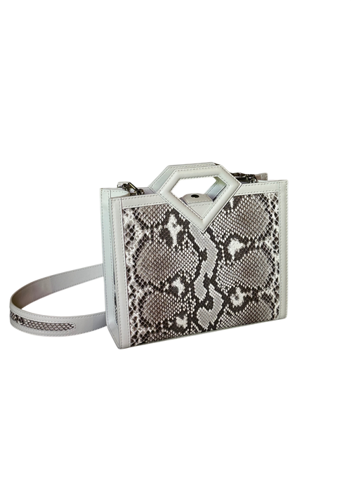 Limited edition diamond handle python small shopper bag