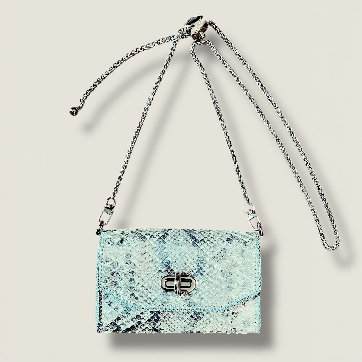 Sleek Python Evening Clutch - Minimalist Luxury Accessory