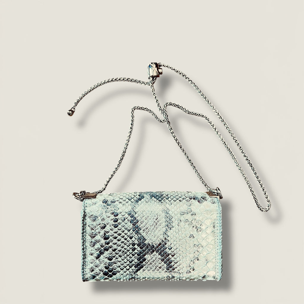 Sleek Python Evening Clutch - Minimalist Luxury Accessory