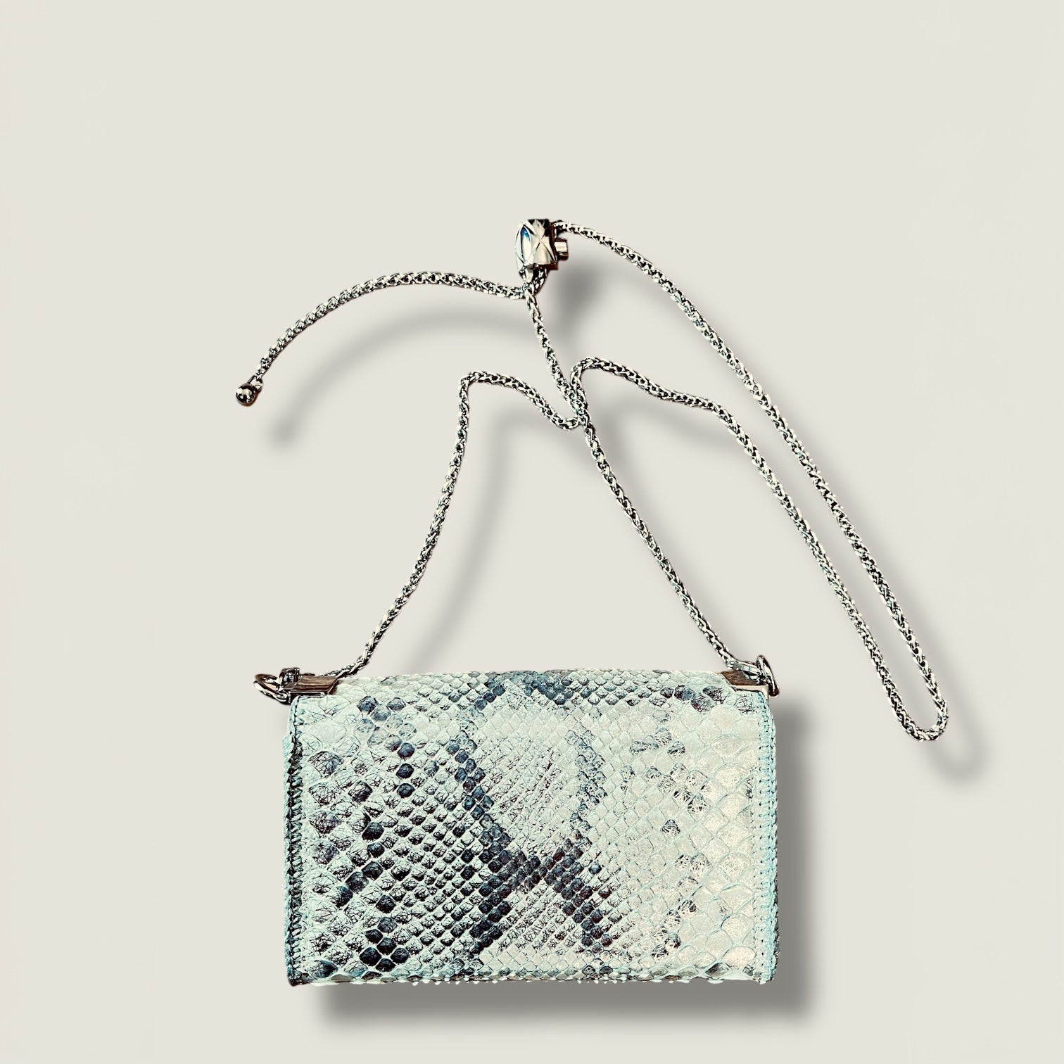 Sleek Python Evening Clutch - Minimalist Luxury Accessory