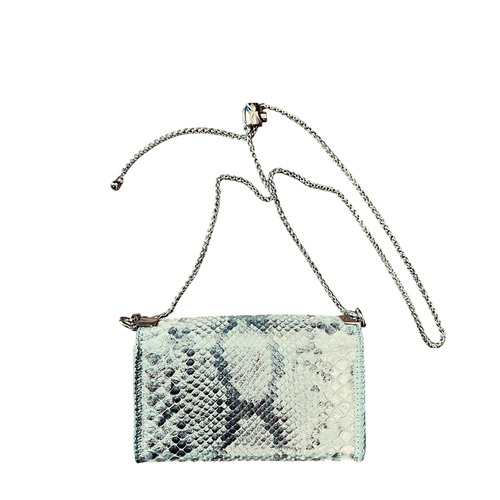 Silver python small luxury bag