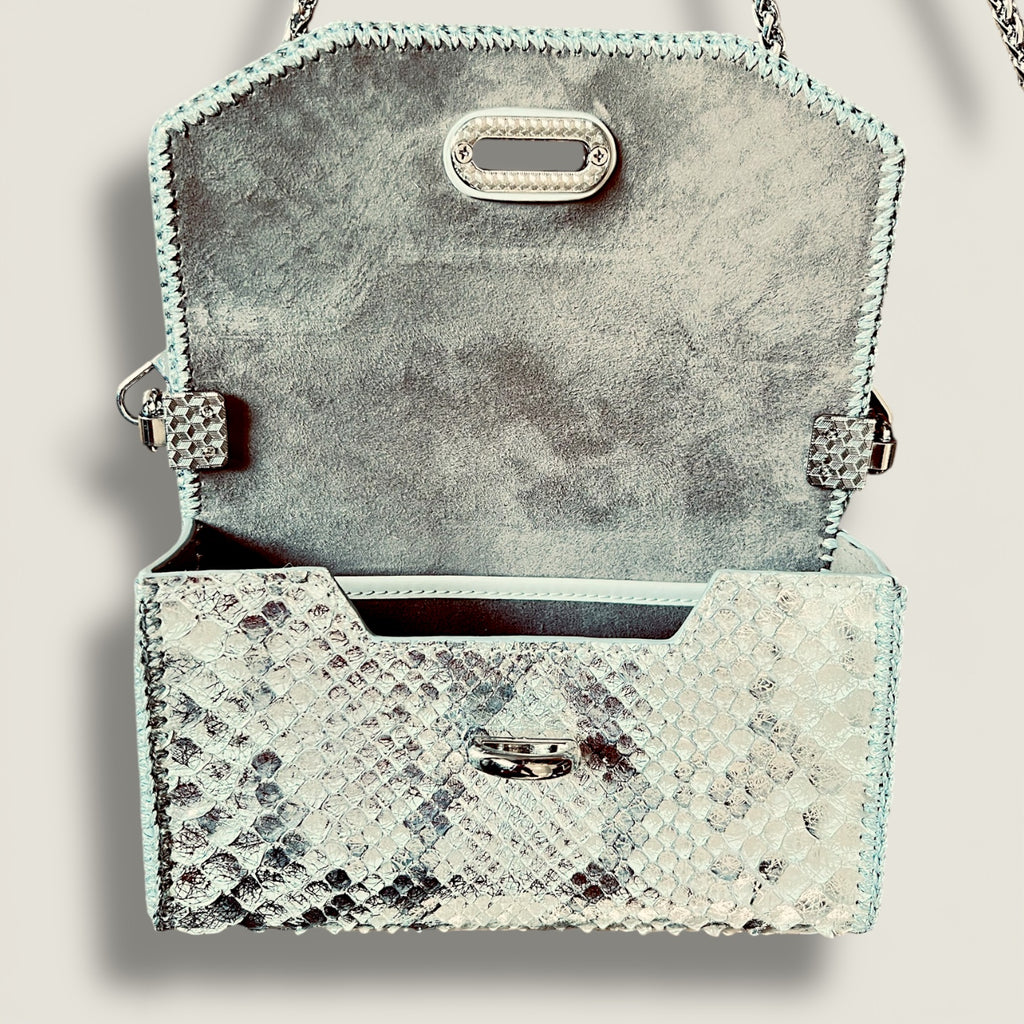 Sleek Python Evening Clutch - Minimalist Luxury Accessory