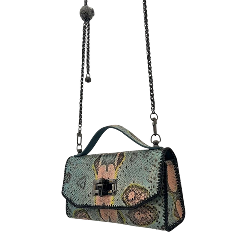 Gunmetal Python Shoulder Bag - Edgy Luxury Statement Piece