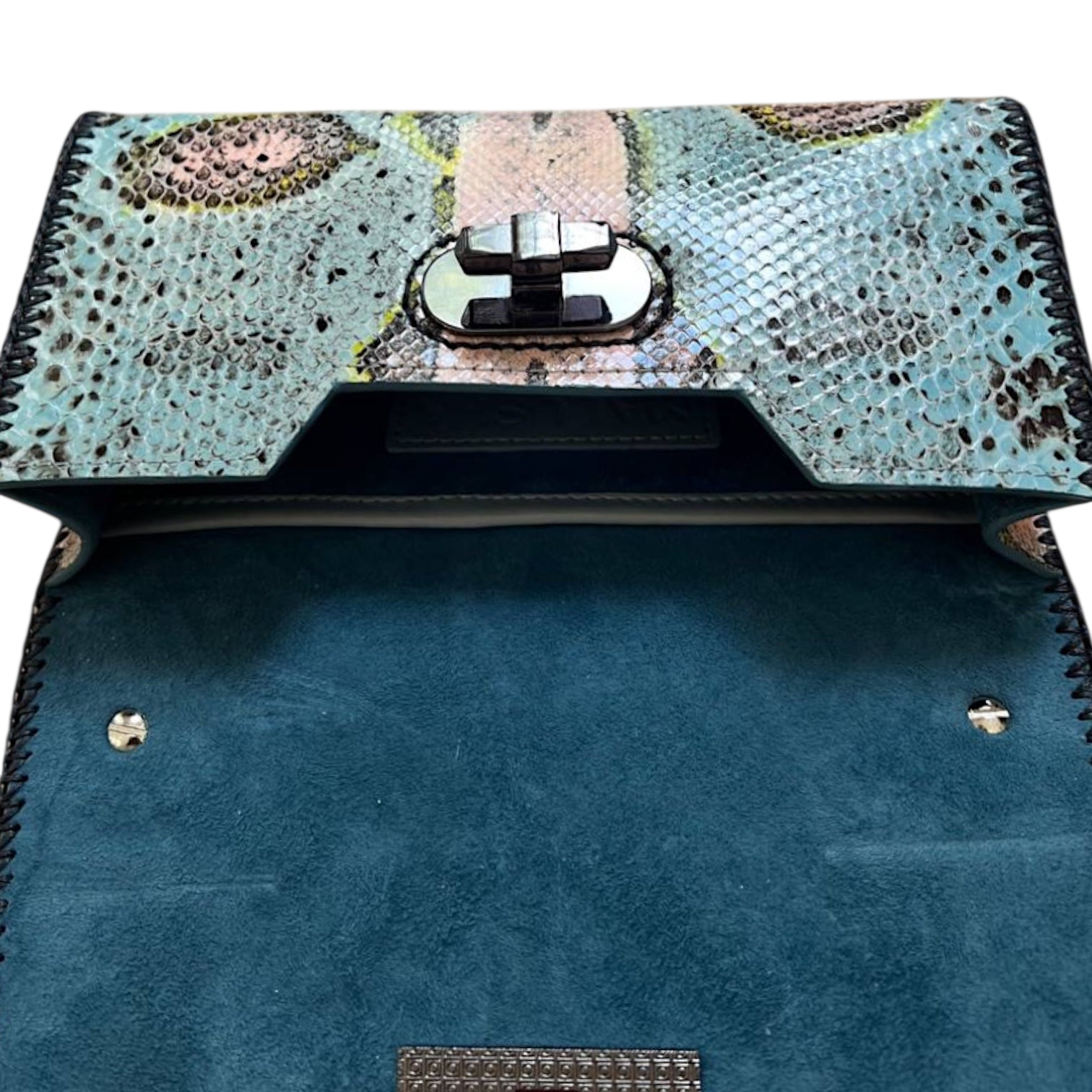 Gunmetal Python Shoulder Bag - Edgy Luxury Statement Piece
