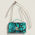 Green/black small python bag